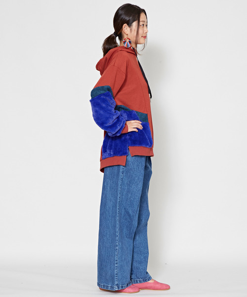 チャイハネ（チャイハネ）の「【チャイハネ】フェイクファーパッチワークパーカー（パーカー・レディース・ホワイト/ブラック/ブラウン・FREE）」の18枚目の写真