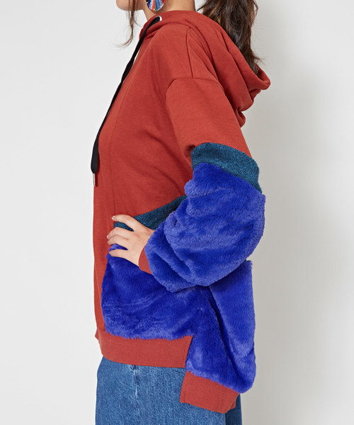 チャイハネ（チャイハネ）の「【チャイハネ】フェイクファーパッチワークパーカー（パーカー・レディース・ホワイト/ブラック/ブラウン・FREE）」の20枚目の写真