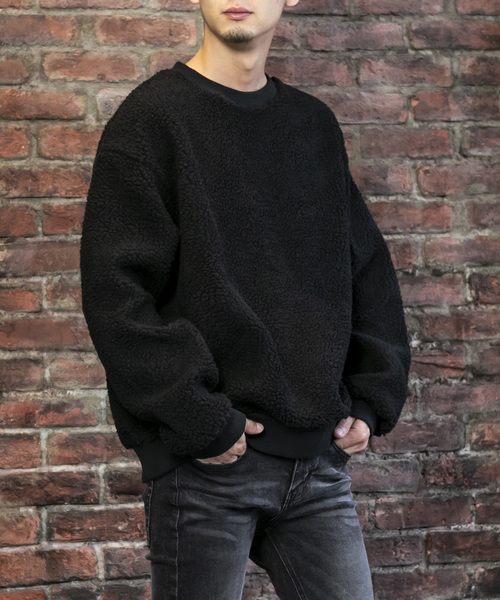 London Denim(ロンドンデニム)の「ユニセックス もこもこ シェルパボア フリース / オーバーサイズ プルオーバー ビッグサイズ トレーナー(スウェット・メンズ・ブラック/ベージュ/オフホワイト/グリーン/カーキ/モカ/ネイビー/チャコールグレー・48/50)」の22枚目の写真