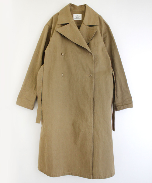 RNA-N(アールエヌエーエヌ)の「C0706 フレンチワークコート(ステンカラーコート・レディース・キナリ/キャメル/インディゴブルー・MEDIUM)」の3枚目の写真