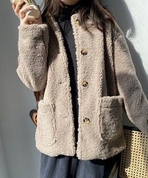 【chuclla】【2019AW】ボア コート ノーカラー ブルゾン ウール混 chw953