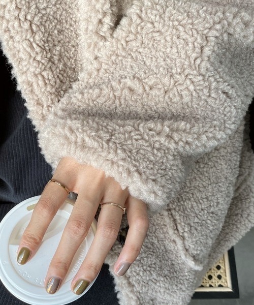 chuclla（チュクラ）の「【chuclla】【2019AW】ボア コート ノーカラー ブルゾン ウール混 chw953（ブルゾン・レディース・アイボリー/モカ・M/L）」の21枚目の写真