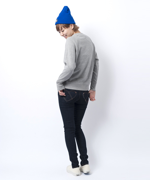 X-girl(エックスガール)の「HEART POCKET SKINNY JEANS(デニムパンツ・レディース・ブラック/インディゴブルー/ライトインディゴブルー・26inch/27inch/24inch/25inch)」の1枚目の写真