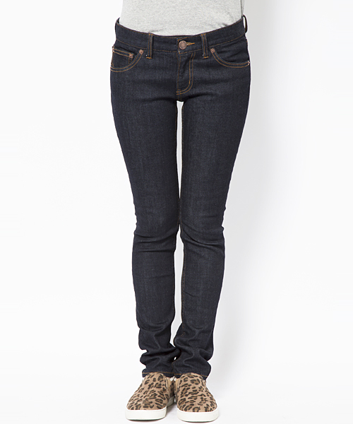 X-girl(エックスガール)の「HEART POCKET SKINNY JEANS(デニムパンツ・レディース・ブラック/インディゴブルー/ライトインディゴブルー・26inch/27inch/24inch/25inch)」の5枚目の写真