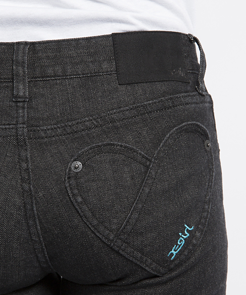 X-girl(エックスガール)の「HEART POCKET SKINNY JEANS(デニムパンツ・レディース・ブラック/インディゴブルー/ライトインディゴブルー・26inch/27inch/24inch/25inch)」の8枚目の写真