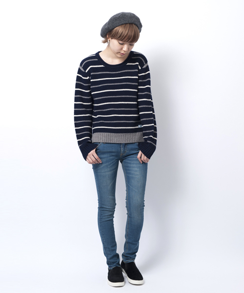 X-girl(エックスガール)の「HEART POCKET SKINNY JEANS(デニムパンツ・レディース・ブラック/インディゴブルー/ライトインディゴブルー・26inch/27inch/24inch/25inch)」の14枚目の写真