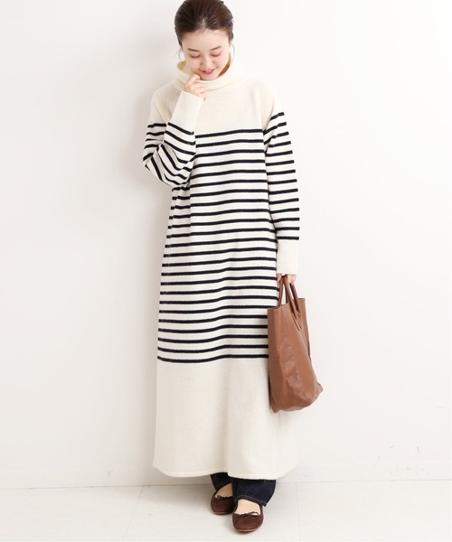 IENA BIGニットワンピース 定価2万 ボーダー 大人綺麗めカジュアル F セール】BIGニットワンピース◇（ワンピース）｜IENA（イエナ