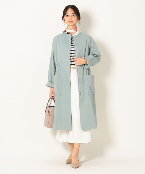SHIPS any（シップス エニィ）の「SHIPS any:ノーカラーコート◇（その他アウター・レディース・ライトブルー/ベージュ/イエロー・40/38/36）」の4枚目の写真