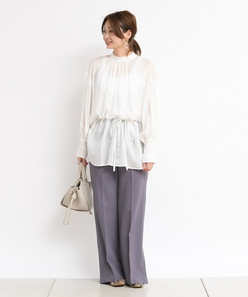 DouDou(ドゥドゥ)の「シアー2WAY袖ボリュームブラウス(シャツ/ブラウス・レディース・オフホワイト/ピンクベージュ/ベージュ系その他/ブラック・FREE)」の16枚目の写真