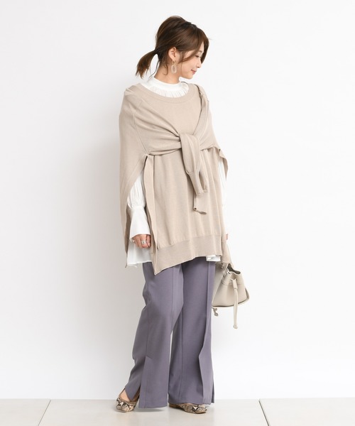 DouDou(ドゥドゥ)の「シアー2WAY袖ボリュームブラウス(シャツ/ブラウス・レディース・オフホワイト/ピンクベージュ/ベージュ系その他/ブラック・FREE)」の7枚目の写真