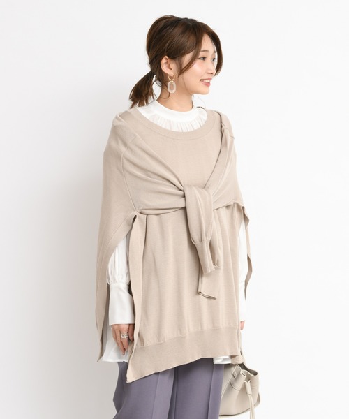 DouDou(ドゥドゥ)の「シアー2WAY袖ボリュームブラウス(シャツ/ブラウス・レディース・オフホワイト/ピンクベージュ/ベージュ系その他/ブラック・FREE)」の8枚目の写真