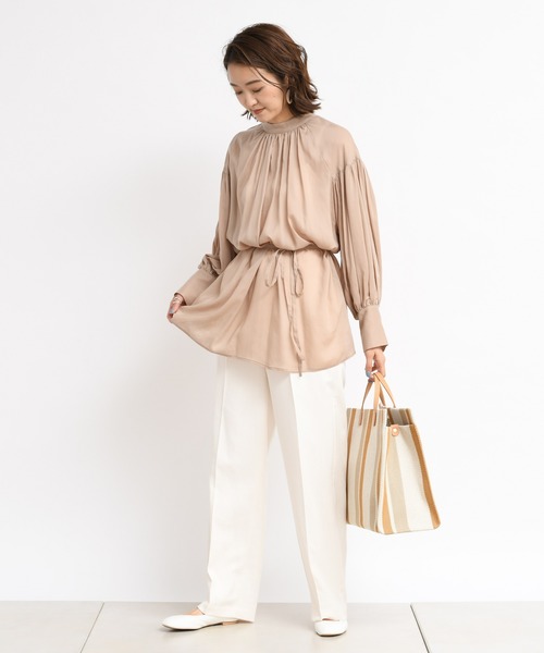 DouDou(ドゥドゥ)の「シアー2WAY袖ボリュームブラウス(シャツ/ブラウス・レディース・オフホワイト/ピンクベージュ/ベージュ系その他/ブラック・FREE)」の12枚目の写真