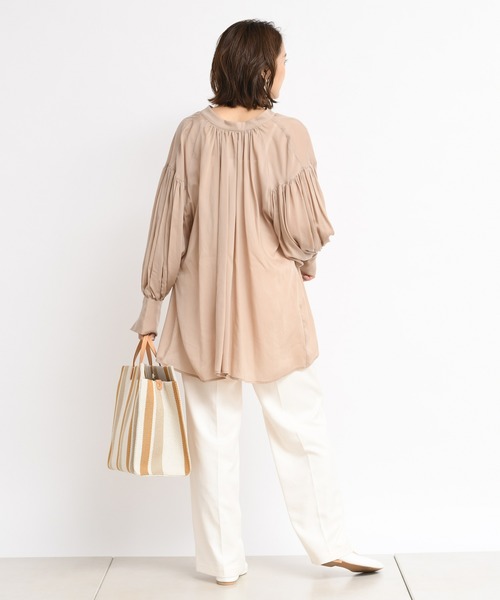 DouDou(ドゥドゥ)の「シアー2WAY袖ボリュームブラウス(シャツ/ブラウス・レディース・オフホワイト/ピンクベージュ/ベージュ系その他/ブラック・FREE)」の13枚目の写真