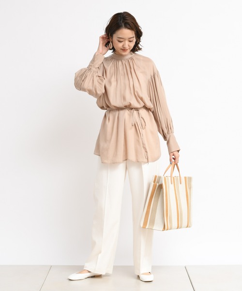 DouDou(ドゥドゥ)の「シアー2WAY袖ボリュームブラウス(シャツ/ブラウス・レディース・オフホワイト/ピンクベージュ/ベージュ系その他/ブラック・FREE)」の14枚目の写真