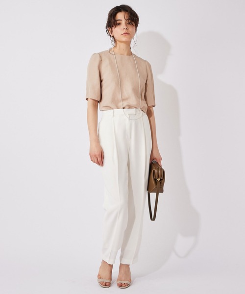 Whim Gazette（ウィムガゼット）の「サテンツイルタックパンツ（その他パンツ・レディース・ライトグレー/オフホワイト・38/36）」の12枚目の写真