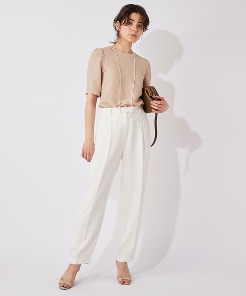 Whim Gazette（ウィムガゼット）の「サテンツイルタックパンツ（その他パンツ・レディース・ライトグレー/オフホワイト・38/36）」の14枚目の写真