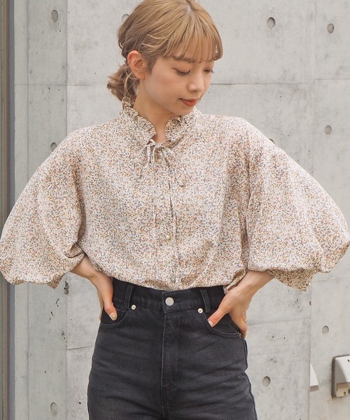 tiptop（ティップトップ）の「[2021SS新色登場]キラキラ釦袖タックブラウス（シャツ/ブラウス・レディース・ブラック/オフホワイト/サックスブルー/ライトグリーン/A/B・FREE）」の22枚目の写真