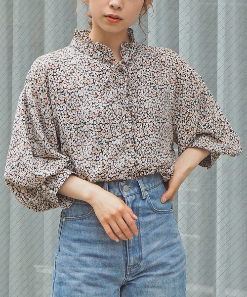 tiptop（ティップトップ）の「[2021SS新色登場]キラキラ釦袖タックブラウス（シャツ/ブラウス・レディース・ブラック/オフホワイト/サックスブルー/ライトグリーン/A/B・FREE）」の17枚目の写真