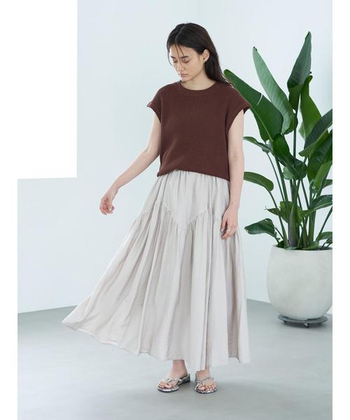 AMERICAN HOLIC（アメリカンホリック）の「ジグザグギャザーロングスカート　＊〇（スカート・レディース・モカ/カーキ/ブラック/グレイッシュベージュ・FREE）」の10枚目の写真