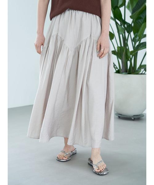 AMERICAN HOLIC（アメリカンホリック）の「ジグザグギャザーロングスカート　＊〇（スカート・レディース・モカ/カーキ/ブラック/グレイッシュベージュ・FREE）」の15枚目の写真