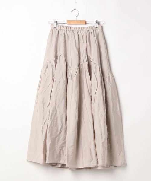 AMERICAN HOLIC（アメリカンホリック）の「ジグザグギャザーロングスカート　＊〇（スカート・レディース・モカ/カーキ/ブラック/グレイッシュベージュ・FREE）」の7枚目の写真