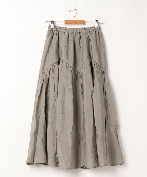 AMERICAN HOLIC（アメリカンホリック）の「ジグザグギャザーロングスカート　＊〇（スカート・レディース・モカ/カーキ/ブラック/グレイッシュベージュ・FREE）」の8枚目の写真