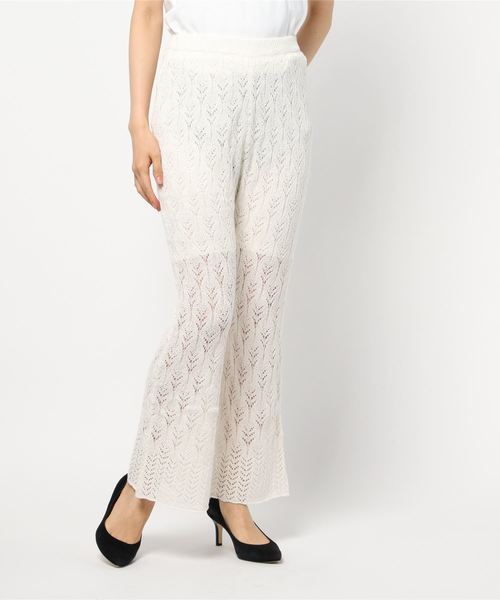 notch.（ノッチ）の「透かし編みニットパンツ（その他パンツ・レディース・ベージュ/オフホワイト・TM/M）」の7枚目の写真