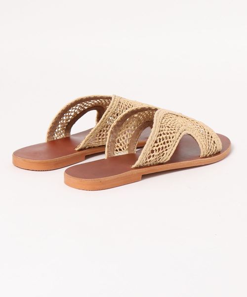 DouDou（ドゥドゥ）の「ペーパークロスフラットサンダル（サンダル・レディース・ベージュ・37/38）」の3枚目の写真