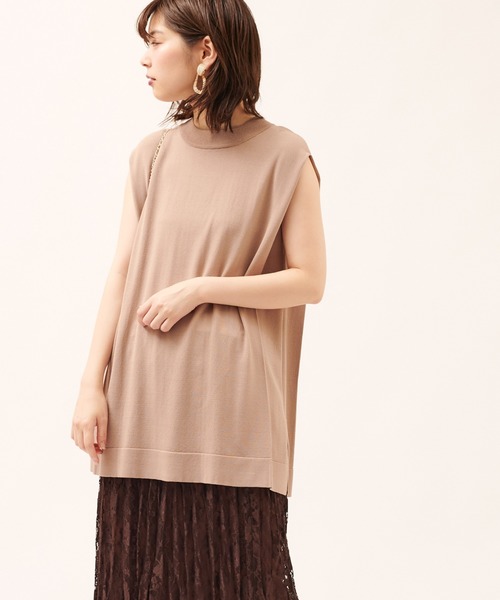 natural couture（ナチュラルクチュール）の「サイドタックノースリニット（ニット/セーター・レディース・ベージュ/ブラウン/ブルー/グリーン・FREE）」の11枚目の写真