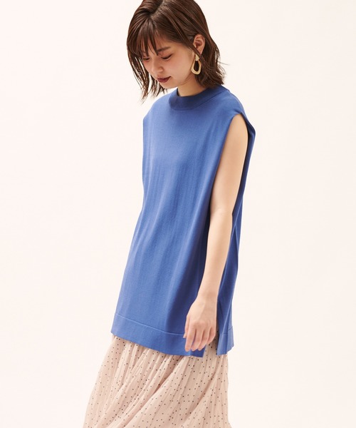 natural couture（ナチュラルクチュール）の「サイドタックノースリニット（ニット/セーター・レディース・ベージュ/ブラウン/ブルー/グリーン・FREE）」の22枚目の写真