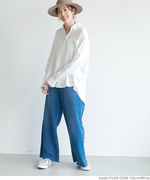 coca(coca)(コカ)の「シンプルブラウス(シャツ/ブラウス・レディース・ホワイト/ブラック・ONE SIZE)」の5枚目の写真