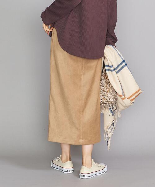 BEAUTY&YOUTH UNITED ARROWS(ビューティーアンドユースユナイテッドアローズ)の「BY フェイクスエードハイウエストタイトスカート(スカート・レディース・オリーブ/ダークブラウン/ベージュ・LARGE/SMALL/MEDIUM)」の2枚目の写真