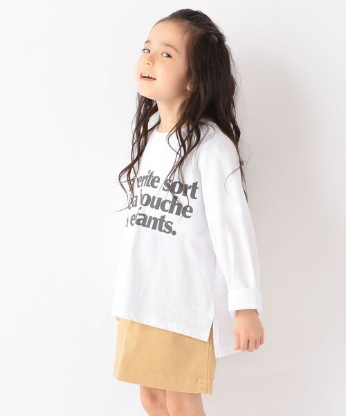 SHIPS any(シップス エニィ)の「【SHIPSany別注】MONMIMI:プリント ロングスリーブTシャツ/ロンT 110-140cm <KIDS>(Tシャツ/カットソー・キッズ・ホワイト/ベージュ・110/120/130/140)」の3枚目の写真