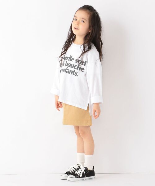 SHIPS any(シップス エニィ)の「【SHIPSany別注】MONMIMI:プリント ロングスリーブTシャツ/ロンT 110-140cm <KIDS>(Tシャツ/カットソー・キッズ・ホワイト/ベージュ・110/120/130/140)」の5枚目の写真
