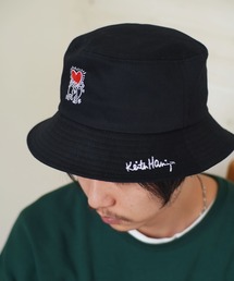 Keith Haring | 【 Keith Haring / キースヘリング 】 アート 刺繍 ロゴ バケット ハット(ハット)