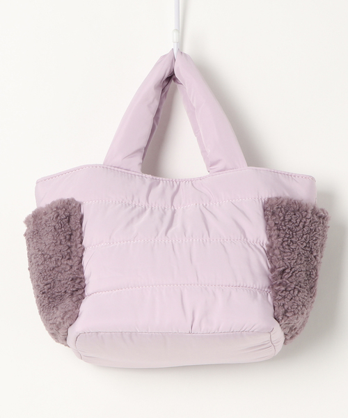 BeBe（ベベ）の「BeBe/タフタボアポケット付きバッグ（トートバッグ・キッズ・オフホワイト/パープル・ONESIZE）」の4枚目の写真