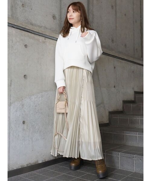 MERCURYDUO（マーキュリーデュオ）の「ダンボールパーカー（パーカー・レディース・ベージュ/オフホワイト/ピンク/クリーム・SMALL/MEDIUM）」の12枚目の写真