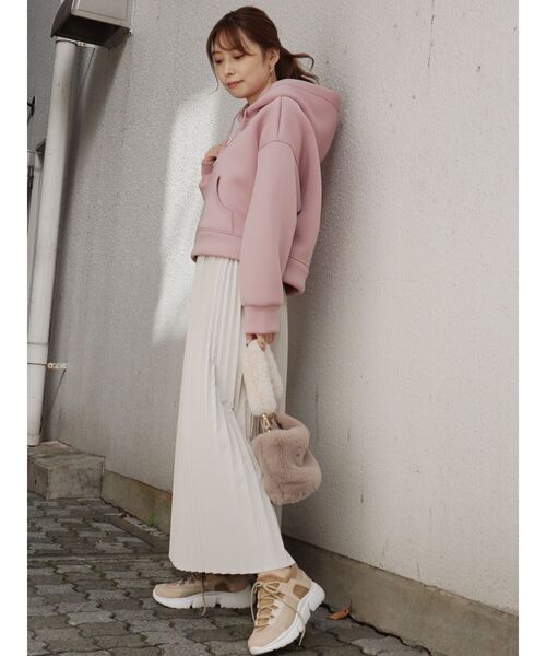 MERCURYDUO（マーキュリーデュオ）の「ダンボールパーカー（パーカー・レディース・ベージュ/オフホワイト/ピンク/クリーム・SMALL/MEDIUM）」の15枚目の写真