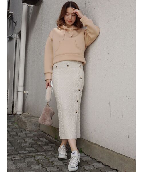 MERCURYDUO（マーキュリーデュオ）の「ダンボールパーカー（パーカー・レディース・ベージュ/オフホワイト/ピンク/クリーム・SMALL/MEDIUM）」の17枚目の写真