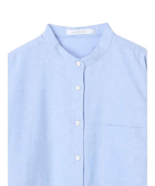 AMERICAN HOLIC（アメリカンホリック）の「スタンドカラー綿オックスシャツ（シャツ/ブラウス・レディース・ベージュ/ネイビー/オフホワイト/サックスブルー/ストライプ/チェック/ブルー系その他4・MEDIUM/LARGE）」の19枚目の写真