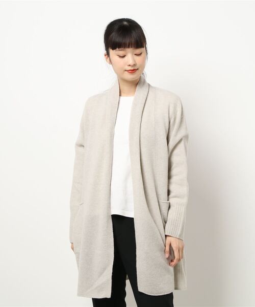 IENA（イエナ）の「Chess ストールカラー カーディガン◆（カーディガン/ボレロ・レディース・チャコールグレー/ベージュ系その他・FREE）」の3枚目の写真