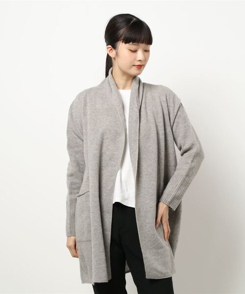 IENA（イエナ）の「Chess ストールカラー カーディガン◆（カーディガン/ボレロ・レディース・チャコールグレー/ベージュ系その他・FREE）」の6枚目の写真