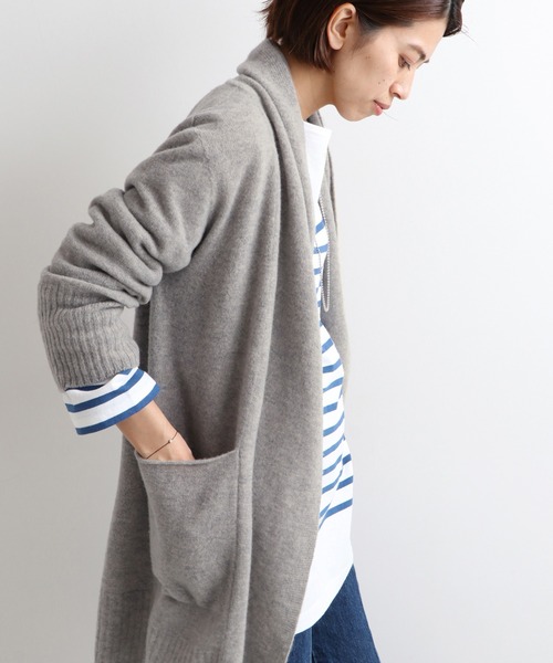 IENA（イエナ）の「Chess ストールカラー カーディガン◆（カーディガン/ボレロ・レディース・チャコールグレー/ベージュ系その他・FREE）」の10枚目の写真