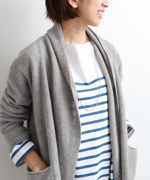 IENA（イエナ）の「Chess ストールカラー カーディガン◆（カーディガン/ボレロ・レディース・チャコールグレー/ベージュ系その他・FREE）」の13枚目の写真