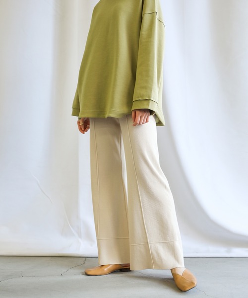 select MOCA（セレクトモカ）の「2021 SS センターラインフレアスプリングニットパンツ（その他パンツ・レディース・ブラック/ベージュ/アイボリー・FREE）」の13枚目の写真