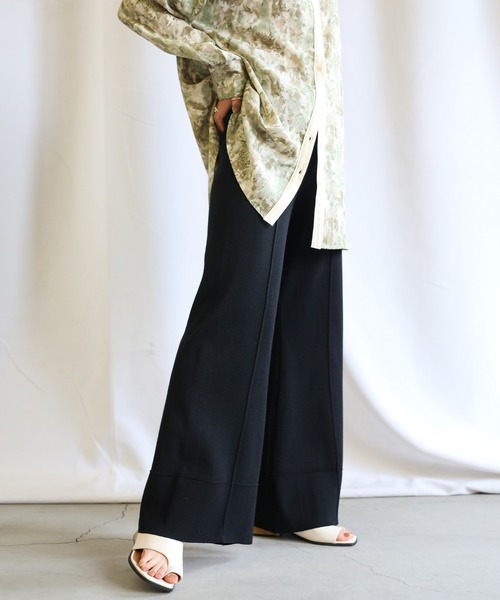 select MOCA（セレクトモカ）の「2021 SS センターラインフレアスプリングニットパンツ（その他パンツ・レディース・ブラック/ベージュ/アイボリー・FREE）」の14枚目の写真