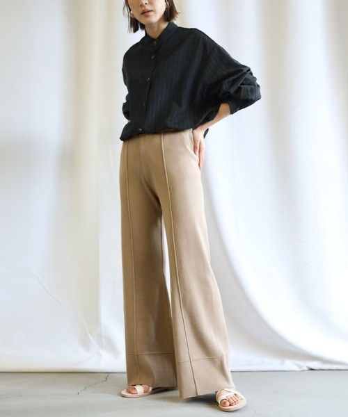 select MOCA（セレクトモカ）の「2021 SS センターラインフレアスプリングニットパンツ（その他パンツ・レディース・ブラック/ベージュ/アイボリー・FREE）」の11枚目の写真