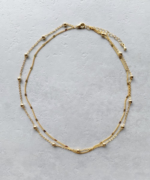 iso（イソ）の「レイヤードボールチェーンネックレス（ネックレス・レディース・シルバー/ゴールド・FREE）」の4枚目の写真