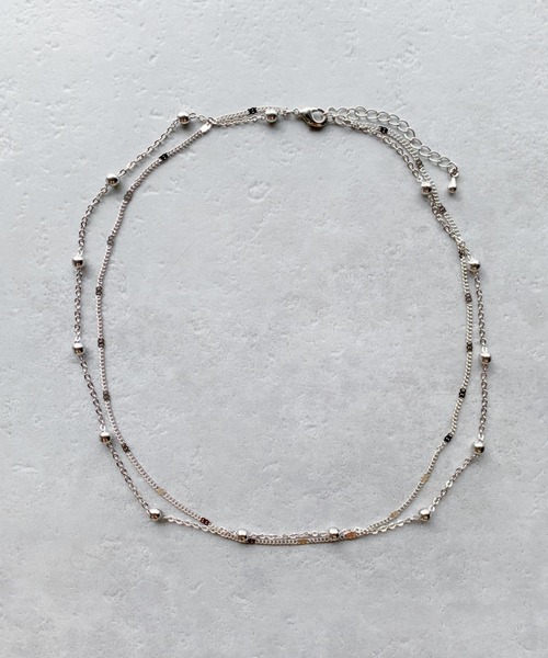 iso（イソ）の「レイヤードボールチェーンネックレス（ネックレス・レディース・シルバー/ゴールド・FREE）」の3枚目の写真