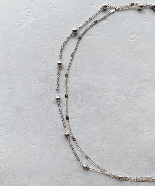 iso（イソ）の「レイヤードボールチェーンネックレス（ネックレス・レディース・シルバー/ゴールド・FREE）」の6枚目の写真